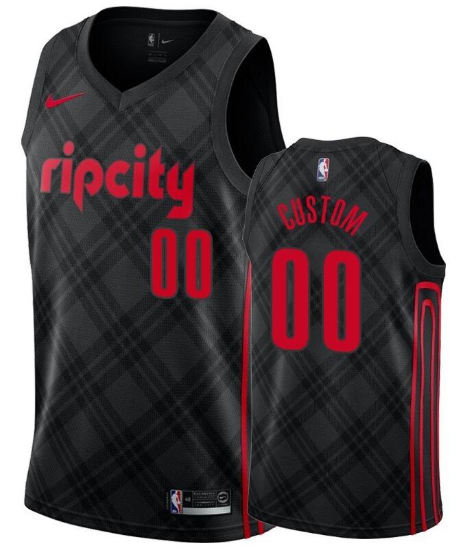 Men Portland Trail Blazers ripcity Custom Name Number Jersey City Black NBA Jerseys